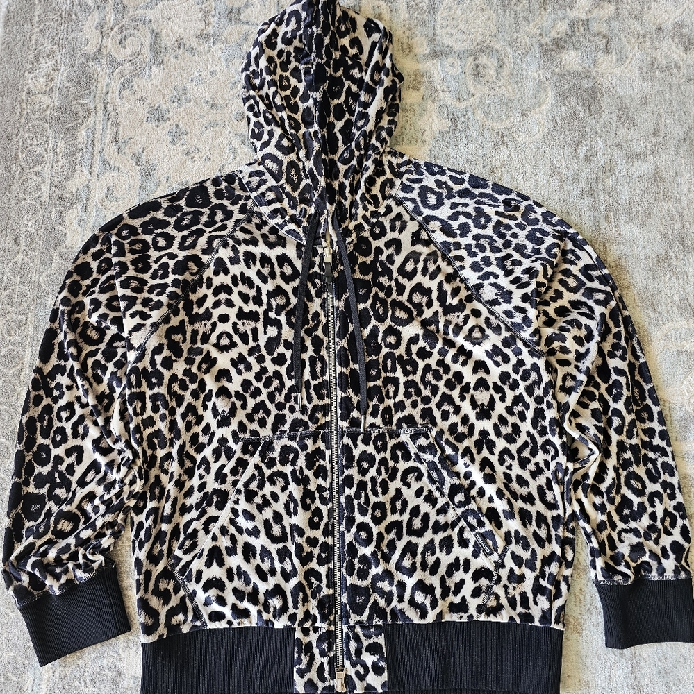 Tom Ford Snow Leopard Full-zip Velour Hoodie - Size IT56(XXL)